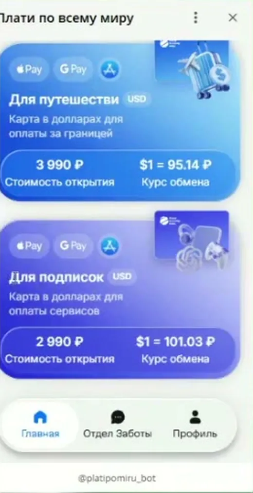 Карта Плати по миру для оплаты чат GPT: карты для путешествий и для подписок, стоимость и курс